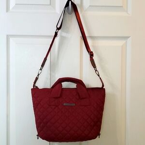 CEE KLEIN  Burgundy Quilted Crossbody Bag with pouch.